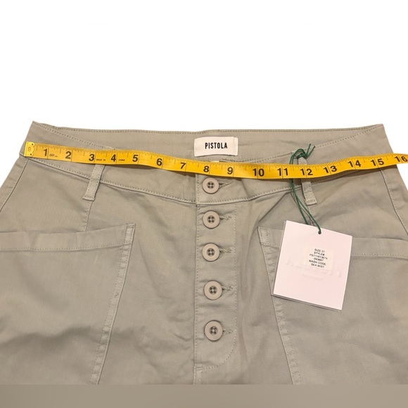 NWT - Pistola Tammy Button Fly High Rise Trousers Sea Mist Green - Size 31 - Picture 8 of 12
